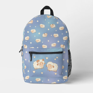 Niedlicher Schafstall Ewe auf blau Bedruckter Rucksack