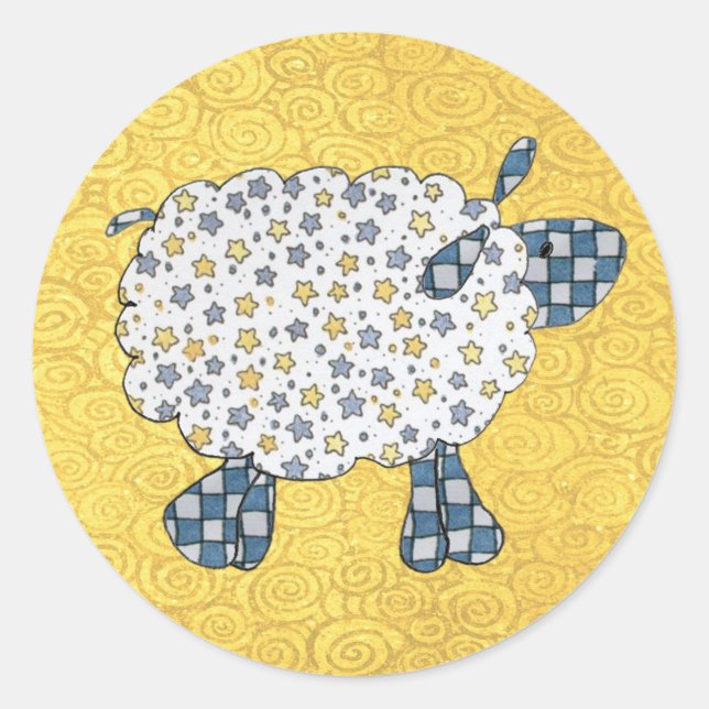 Niedlicher Schafsticker Runder Aufkleber (Vorderseite)