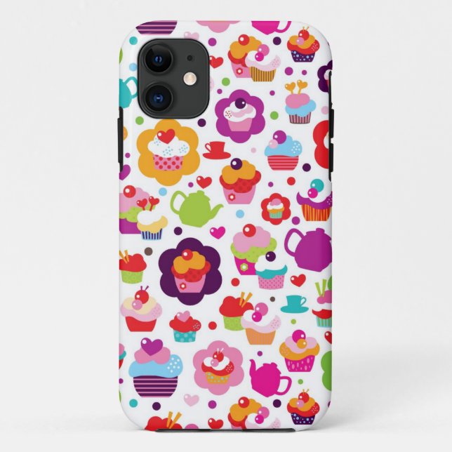Niedlicher Schalenkuchen und Teetopf Case-Mate iPhone Hülle (Rückseite)