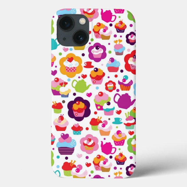 Niedlicher Schalenkuchen und Teetopf Case-Mate iPhone Hülle (Rückseite)
