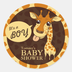 Niedlicher Schatz-Giraffen-Baby-Duschen-runder Runder Aufkleber