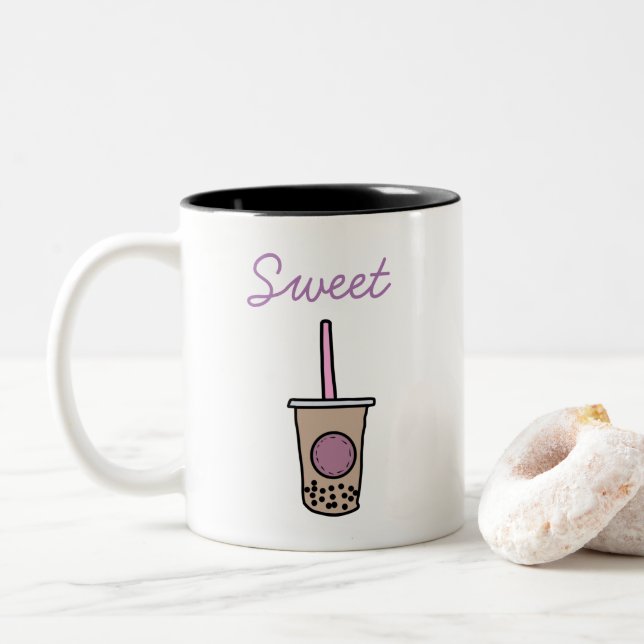 Niedlicher Schaumtee Zweifarbige Tasse (Mit Donut)