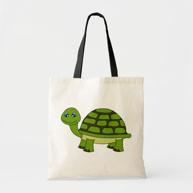 Niedlicher Schildkröte-Cartoon Tragetasche (Vorne)