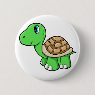 Niedlicher Schildkröte-Knopf Button