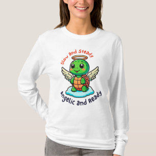 Niedlicher Schildkrötengel mit Cartoon Wings T-Shirt