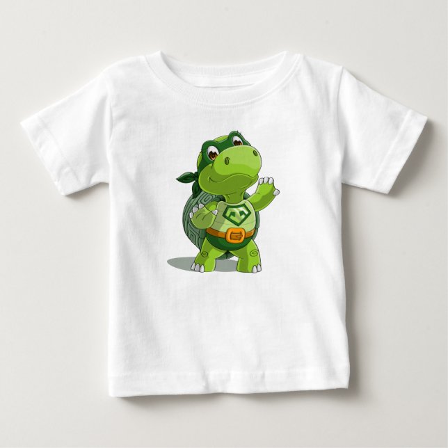 Niedlicher Schildkrötensuperheld Baby T-shirt (Vorderseite)