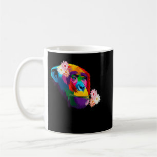 niedlicher Schimpanse Affe farbenfrohe Schimpanse Kaffeetasse