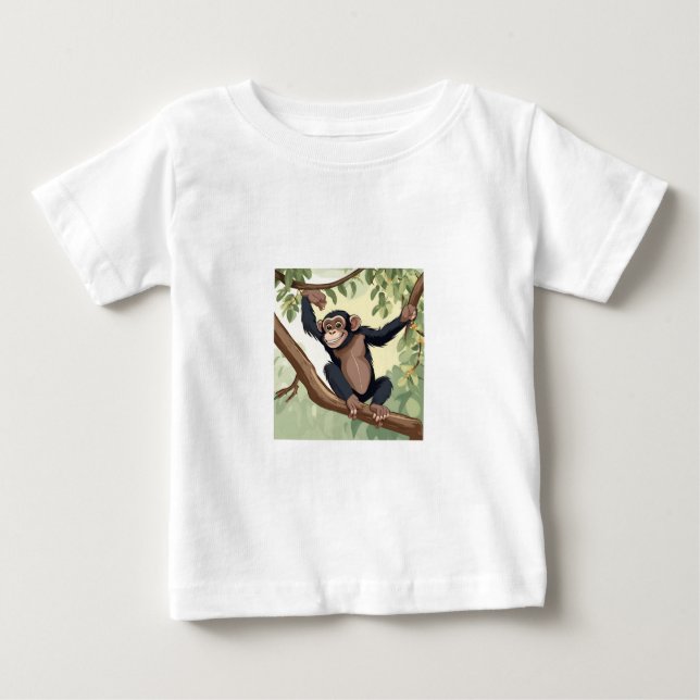 Niedlicher Schimpanse Baby T-shirt (Vorderseite)