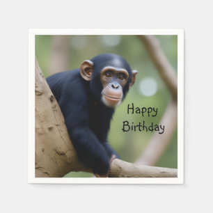 Niedlicher Schimpanze Geburtstag Serviette