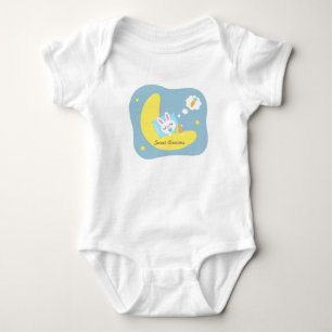 Niedlicher Schlaf-Bunny auf dem Mond Für Baby Boys Strampler