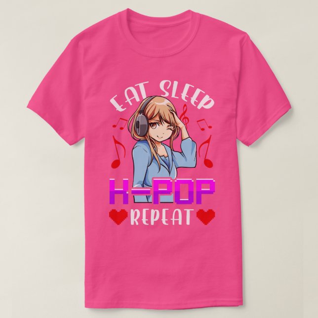 Niedlicher Schlaf KRepeat Korean Music T-Shirt (Design vorne)