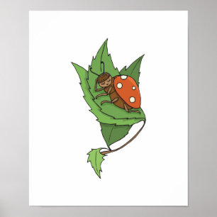 niedlicher schlafender kleiner Ladybug Poster