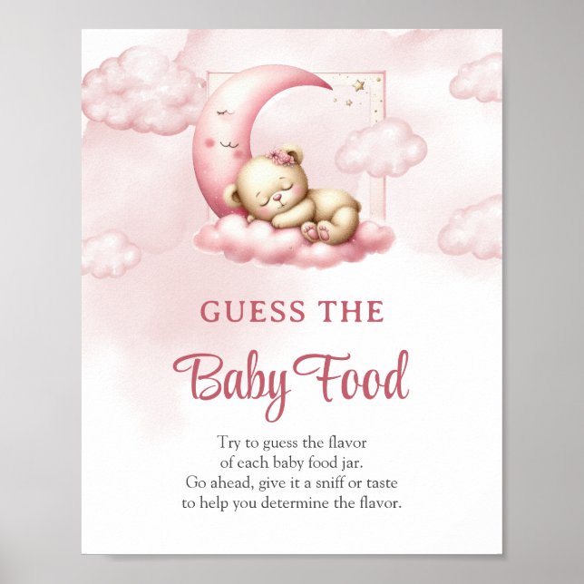 Niedlicher schlafender Teddy Bär Guess The Baby Fo Poster (Vorne)