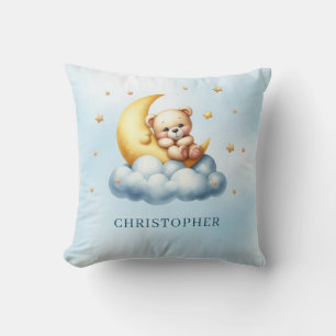 Niedlicher schlafender Teddybär über der Wolke Kissen