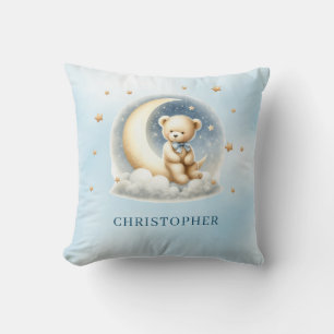 Niedlicher schlafender Teddybär über der Wolke Kissen