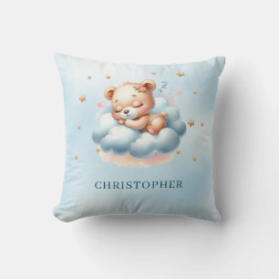 Niedlicher schlafender Teddybär über der Wolke Kissen