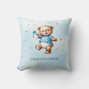 Niedlicher schlafender Teddybär über der Wolke Kissen