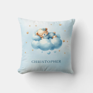Niedlicher schlafender Teddybär über der Wolke Kissen