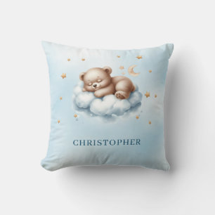 Niedlicher schlafender Teddybär über der Wolke Kissen