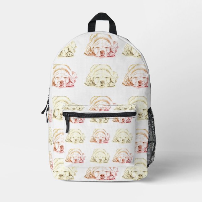 Niedlicher schlafender Welpenhund Bedruckter Rucksack (Vorderseite)