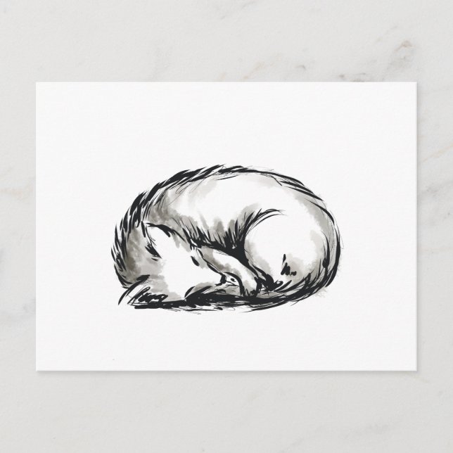 Niedlicher Schlaffuchs Postkarte (Vorderseite)