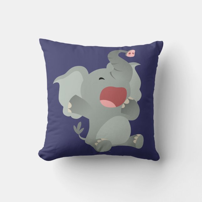 Niedlicher schläfriger Cartoon Elephant Kissen (Vorderseite)