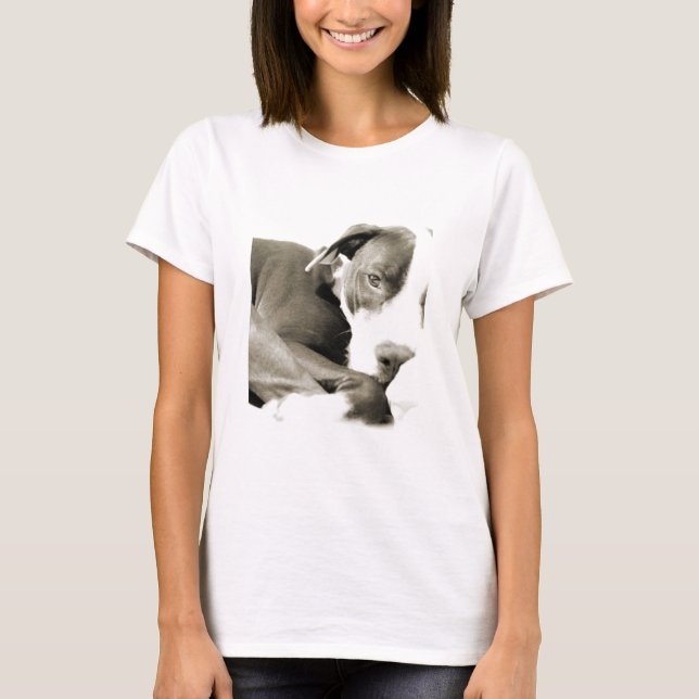 niedlicher, schläfriger Grubenbulling T-Shirt (Vorderseite)