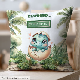 Niedlicher Schlag bald Baby Dinosaurier Wasserfarb Kissen