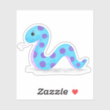 Niedlicher Schlangen-Cartoon in Blue Lila Spots Ka