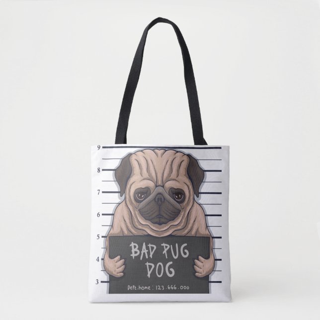 Niedlicher schlechter Mops Tasche (Vorderseite)