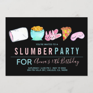Niedlicher Schlummerschlummer Party Geburtstag ein Einladung