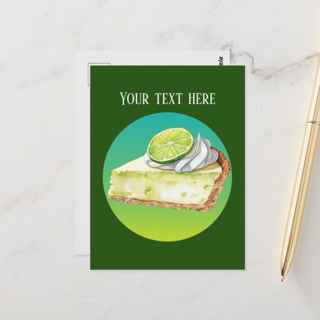 Niedlicher Schlüssel Limoner Kuchen hinzufügen Mel Postkarte (Vorderseite/Rückseite Beispiel)