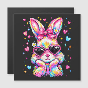 Niedlicher Schmachtlappen-Tie-Dye-Hase Ostern Häsc Magnetkarte