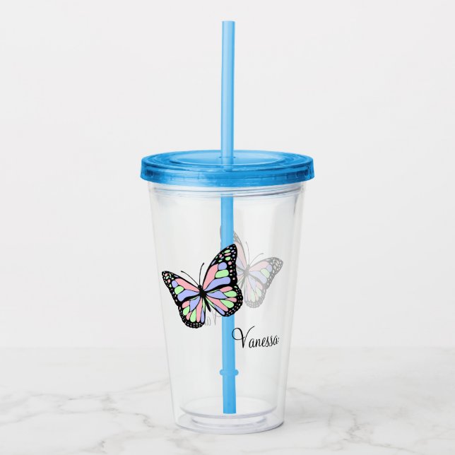 Niedlicher Schmetterling Acryltrinkbecher (Vorderseite)