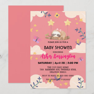 Niedlicher Schmetterling Blume Babydusche Party Einladung