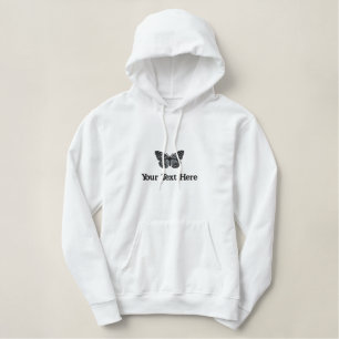 Niedlicher Schmetterling in Rosa Lila Bestickter Hoodie