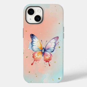 Niedlicher Schmetterling und weiche Pastellbasis Case-Mate iPhone 14 Hülle