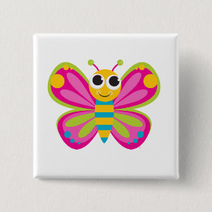 Niedlicher Schmetterlings-Knopf Button