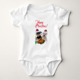Niedlicher Schnauzer Dog Yappy Weihnachten Baby Strampler