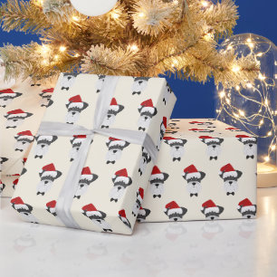 Niedlicher Schnauzer mit Weihnachtsmannmütze-Muste Geschenkpapier