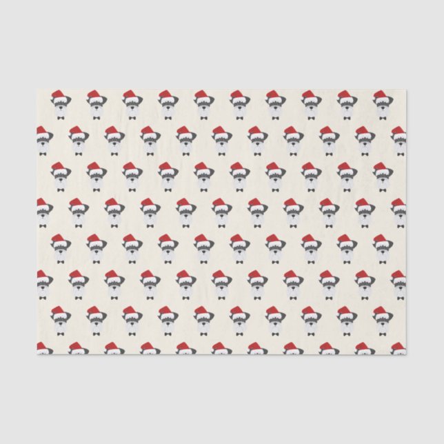 Niedlicher Schnauzer mit Weihnachtsmannmütze - Wei Seidenpapier (Vorderseite)