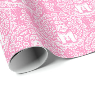 Niedlicher Schnauzer oder eine andere Terrier-Farb Geschenkpapier