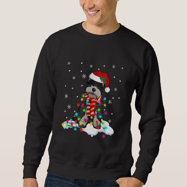 niedlicher Schnauzer-Weihnachtslicht mit Weihnacht Sweatshirt (Vorderseite)