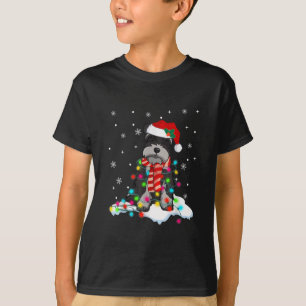 niedlicher Schnauzer-Weihnachtslicht mit Weihnacht T-Shirt