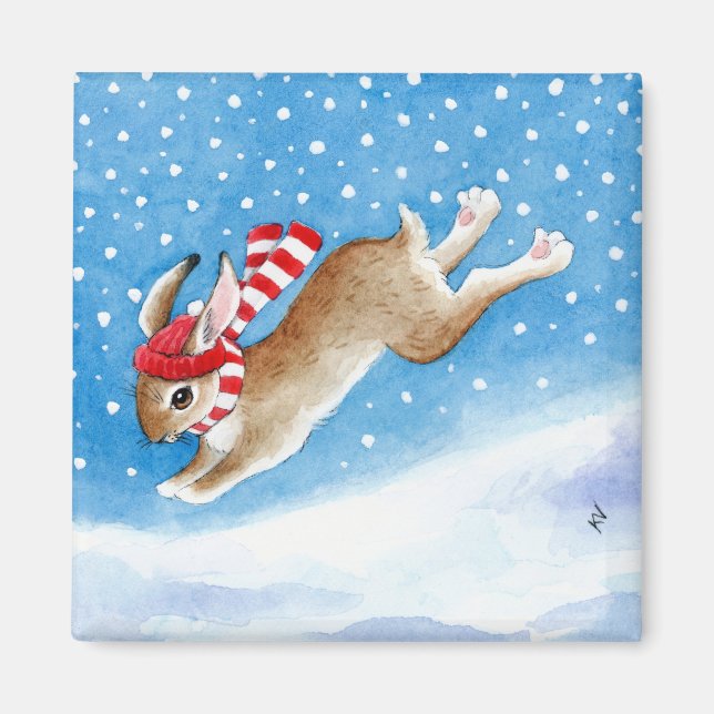 Niedlicher Schneebasen-Cartoon-Magnet Magnet (Vorne)