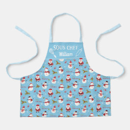 Niedlicher Schneefahrer Weihnachtsfamilie Schürze