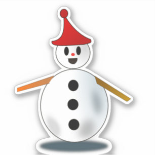 Niedlicher Schneemann Aufkleber