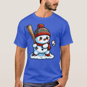 Niedlicher Schneemann Baseball T-Shirt