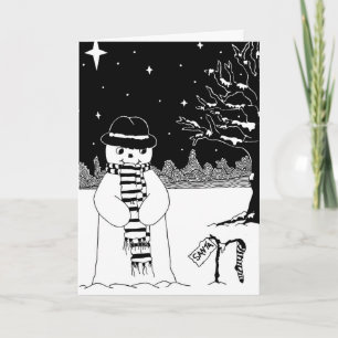 niedlicher Schneemann, der bei Weihnachten die Sch