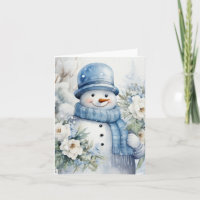 Niedlicher Schneemann-Hut und Scarf-Schneebedeckte